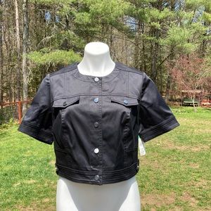 Carlisle Sloane cropped jean jacket NWT 10